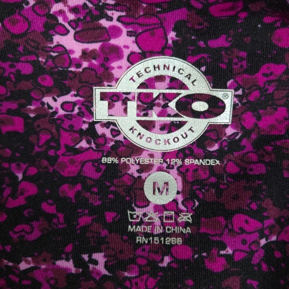 TKO Leggings Womens Medium Purple Black Pull On Elastic Waist Ankle Stretch - Picture 6 of 12